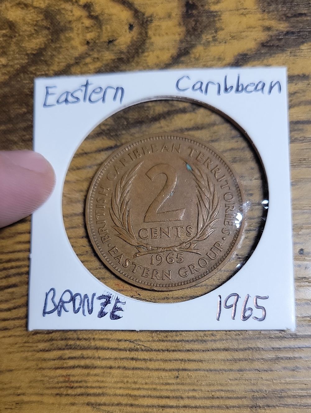 Vintage 1965 Bronze Eastern Caribbean 2 Cent Coin
